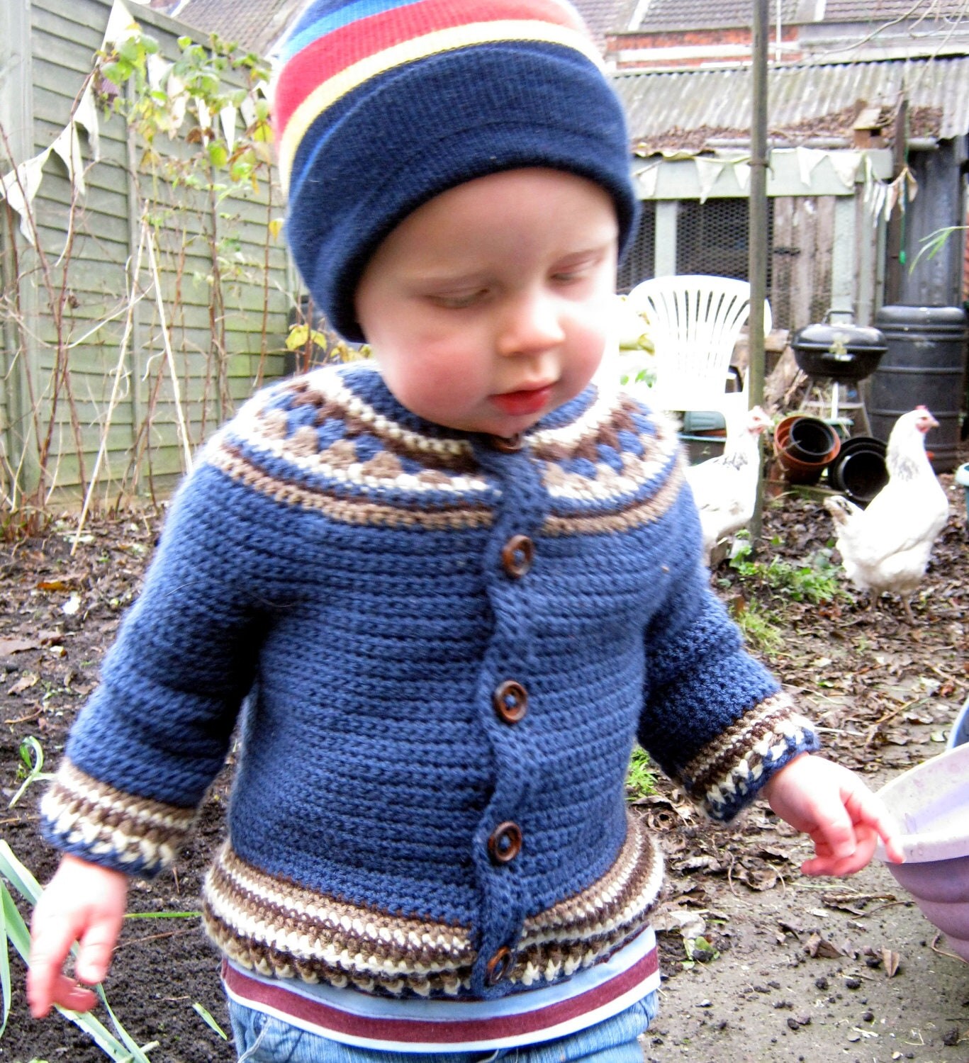 Crochet Pattern for Baby Cardigan Toddler Jacket Sweater yoke