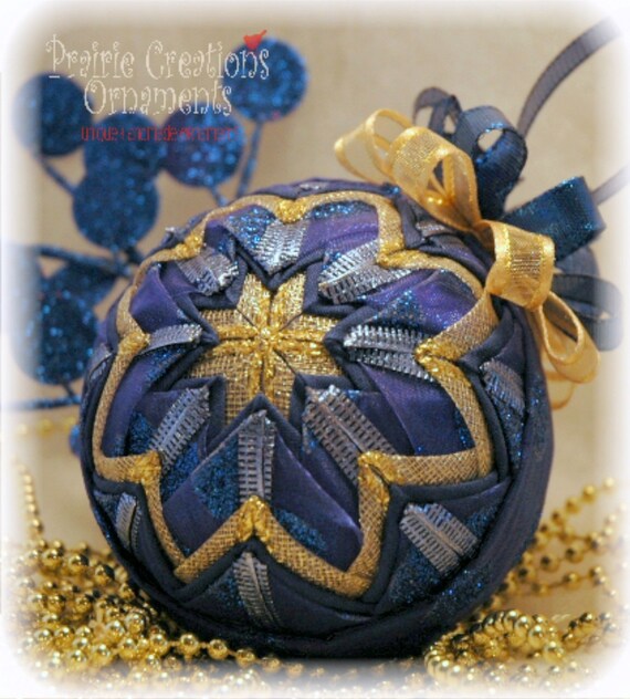 quilted christmas ornament blue and gold by myprairiecreations quilted christmas ornament blue and gold by myprairiecreations