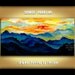 Looking at Mountain Sunrise, Abstract Contemporary Huge Original acrylic Landscape Painting 48x24 Nature decor Fine art