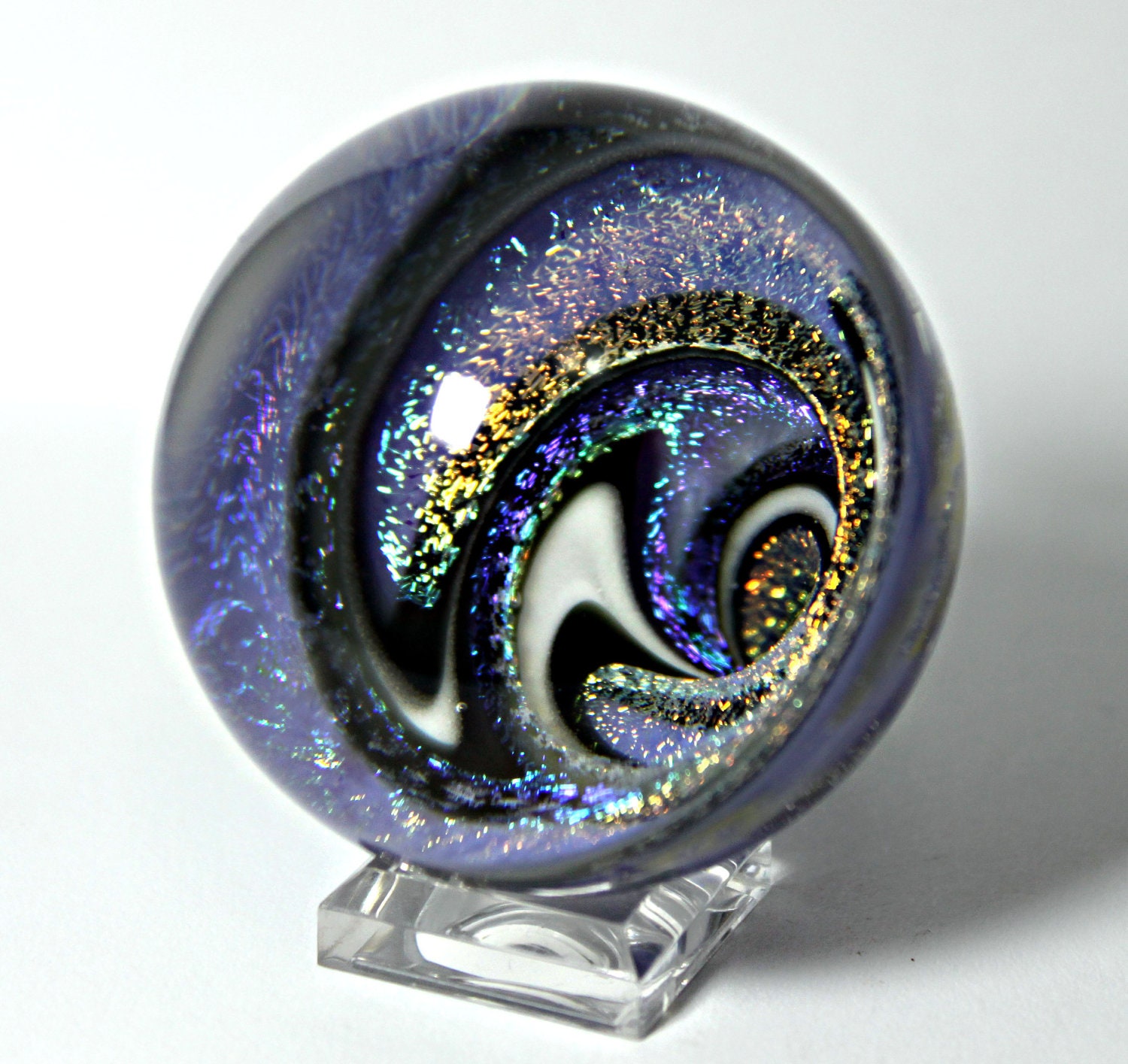 Periwinkle Contemporary Lampwork Vortex Marble 20