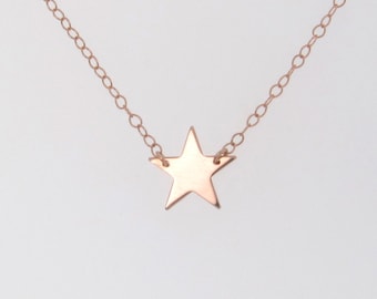 Star Necklace, 14K Solid Rose Gold, As Seen On Kelly Ripa