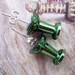 Another Day At The Office- Metallic Green Push Pin Stud Earrings LAST PAIR