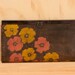 Checkbook Wallet - Leather in Pink, Yellow and Antique Black - Poppy Garden Pattern with Flowers