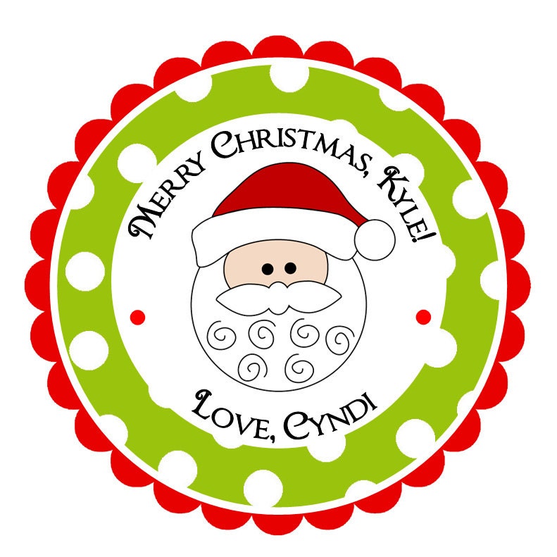 Personalized Christmas Santa Claus Stickers Christmas