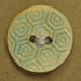 SALE Stamped Honeycomb Ceramic Stoneware Button - Bright Turquoise - FREE SHIPPING