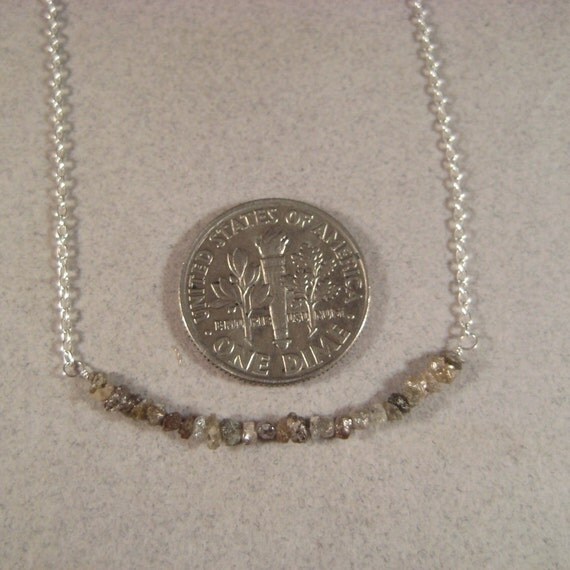 Diamond Chip Necklace Rough Diamond Nuggets Diamond Drusy
