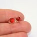 Orange red carnelian stud earrings sterling silver earrings