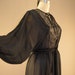 1980s sheer black cocktail dress / Vintage Stevie Nicks dress / 80s beaded dress
