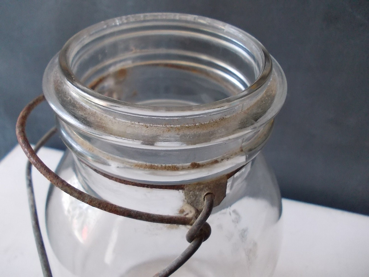 Large Mason Jar Clear Glass Canning Jar Metal Clamp Glass