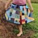 Hippie random patchwork hemp skirt women's
