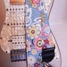 light blue cherry blossom floral swirl hipster indie guitar strap