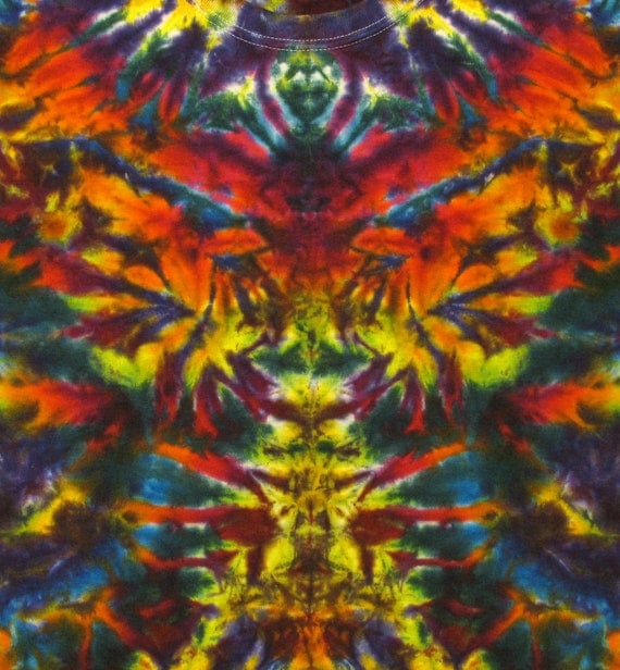 Tie Dye t shirt Psychedelic Spirits TRIPPY Deep Rainbow