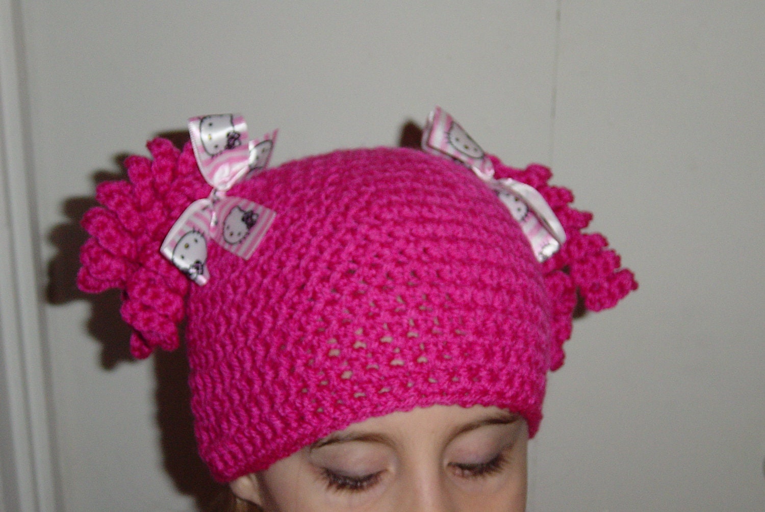 Girls Pigtail Hat Crochet by OhioCrochetLady on Etsy