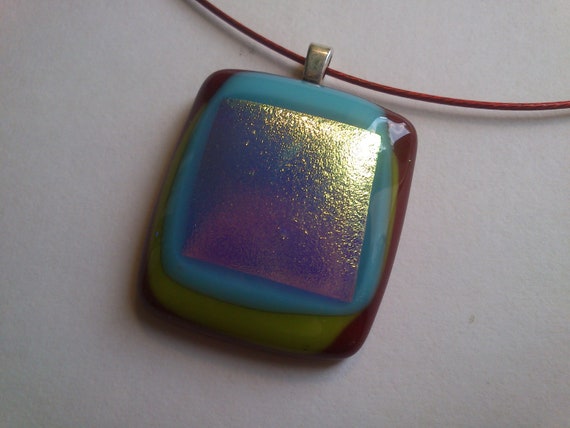 Fused Glass Necklace by MandyTreptow on Etsy