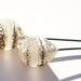 Droplet Earth Stones-Frosted Fiber- Handmade lampwork glass headpins- tear drop in matte clear with stone texture- one pair