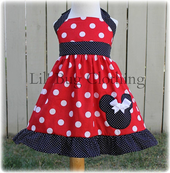 Custom Boutique Clothing Minnie Mouse Big Dot Red Black