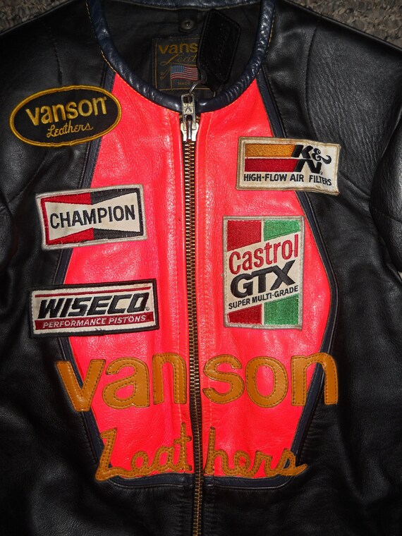 Vintage Vanson Leather Motorcycle Cafe Racing Jacket