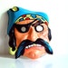 Vintage Halloween Mask 1960s Pirate Adult Costume Plastic