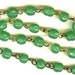 vintage rosary beads chain, grass green glass