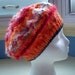 Hand knitted beret, warm hat, fun, orange Glowing Embers