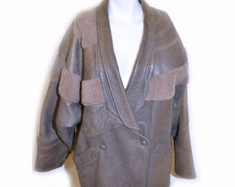 SALE Vintage 1980s Quilted Leather Artisan Jacket by Hannah Pang