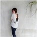 One That Got Away - boho fashion - womens t shirt - S/M/L/XL - birdcage print on open back pony tees in heather oatmeal