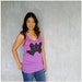 SALE - Wolf Like Me - womens tank top - neon fashion - oversized viscose tank - wolf inkblot print on bright orchid