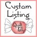 Custom listing for cheeriocharlie