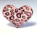 Pink Heart Ring, Leopard Print, Animal Print, Kawaii, Adjustable