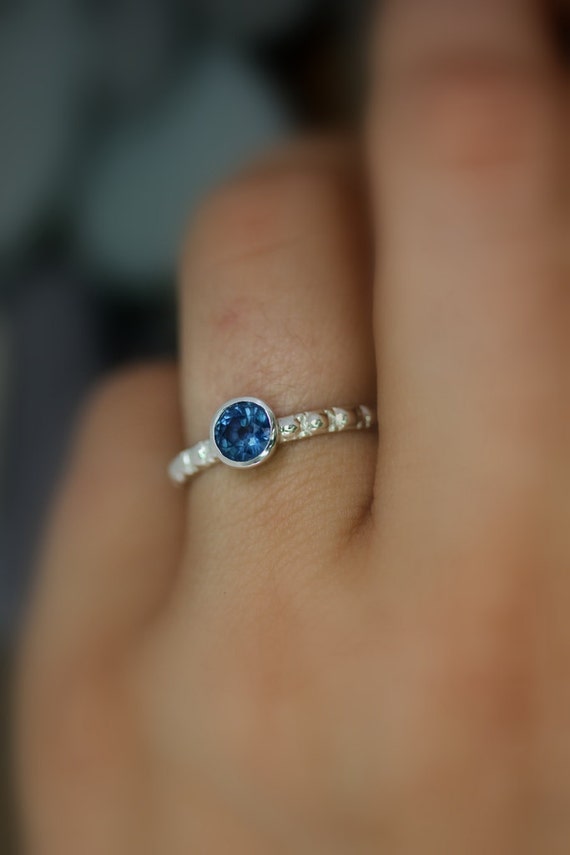 Blue Sapphire Gemstone Ring September Birthstone Solitaire