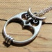 Reserved for JoDuff Owl necklace Silver pendant on a 16 inch sterling silver chain