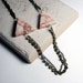 Triangle Necklace - Geometric Jewelry - Redline Marble - Bohemian Jewelry - Marble Jewelry