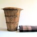 Vintage Bushel Basket with Dome Lid / Farmhouse Storage / Distressed Decor