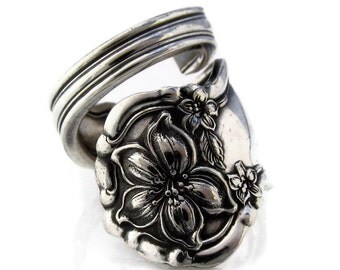 Spoon Ring, 1910 Silver Orange Blossom Choose Your Size Wrapped