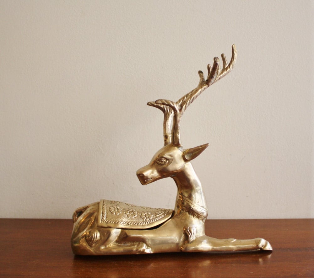 Vintage brass reindeer with hidden compartment