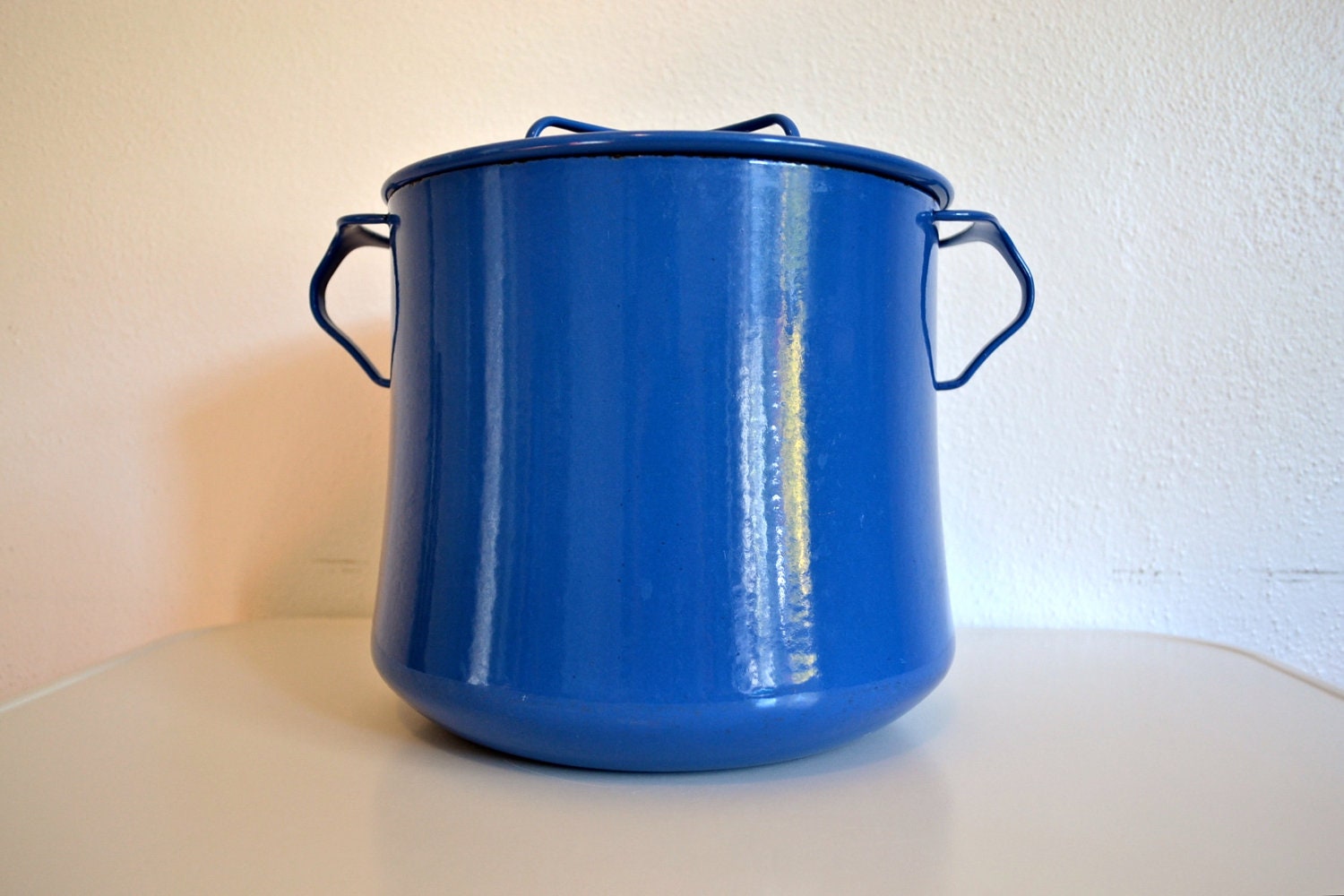 Large Dansk Kobenstyle Enamel Stock Pot 7 QT Blue