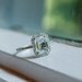 on hold until Monday-1.57ct emerald cut white sapphire in a 14k white gold diamond ring