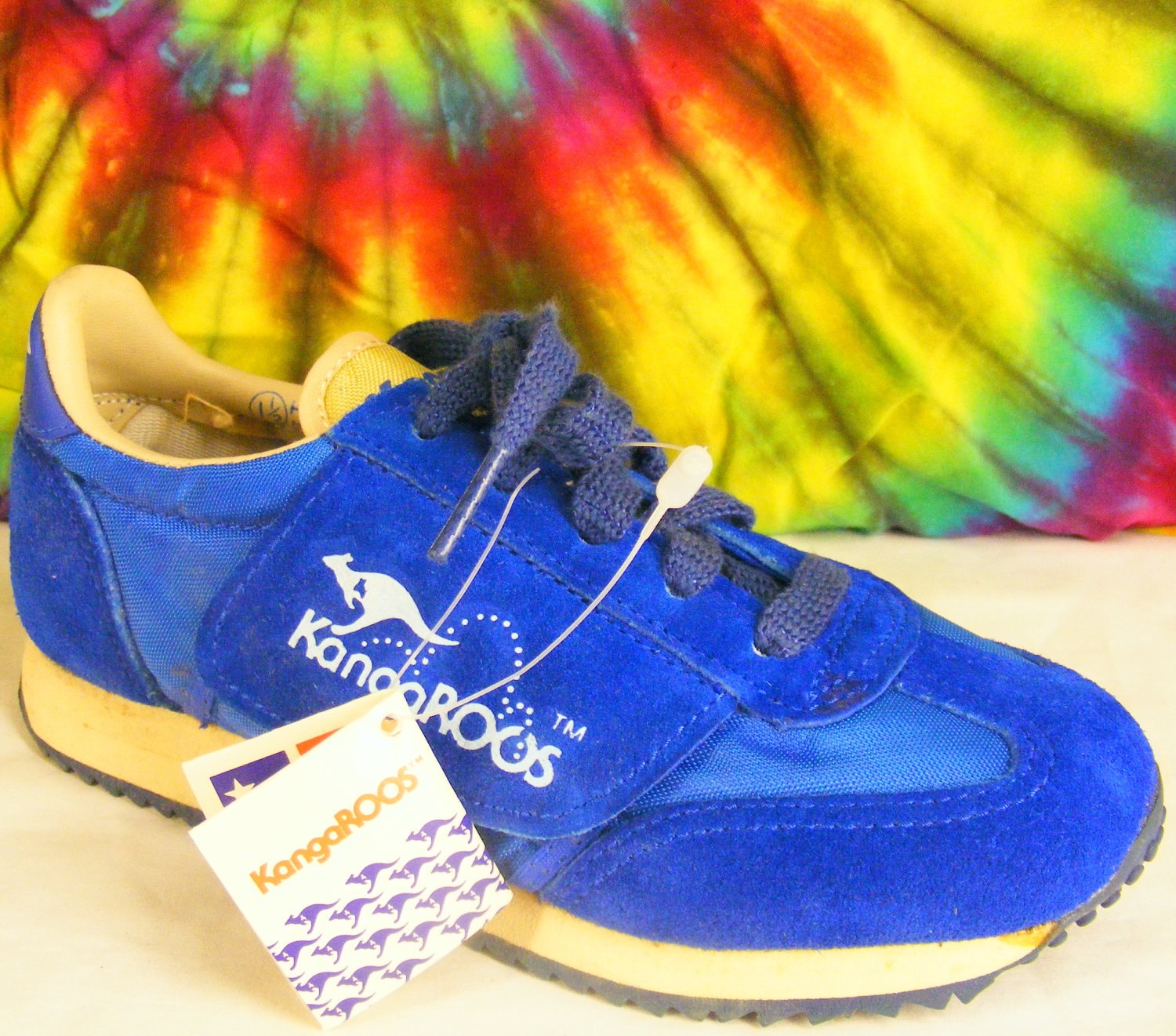 kids size 1.5 vintage 80's blue KANGAROOS tennis shoes NOS