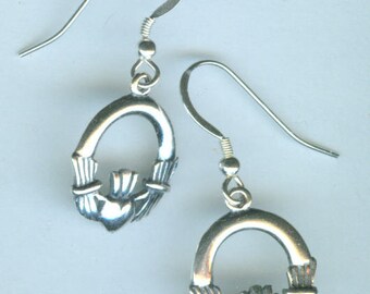 Sterling Silver CLADDAGH Earrings - Celtic, Irish, Scottish