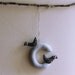 Reserved by dao162. Letter C with birds. Initial. Felt Decoration Room Decor, wall hanging.