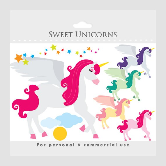 Unicorns clipart unicorn clip art fantasy by WinchesterLambourne