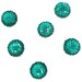 Flatback faceted cabochons in teal color 12mm set of 6
