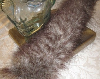 30" greyish with brown tips long pile faux fur tails
