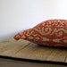 Vintage Red Crewel Work Wool Pillow Cover, Folksy Red and Ivory Pillow Cover