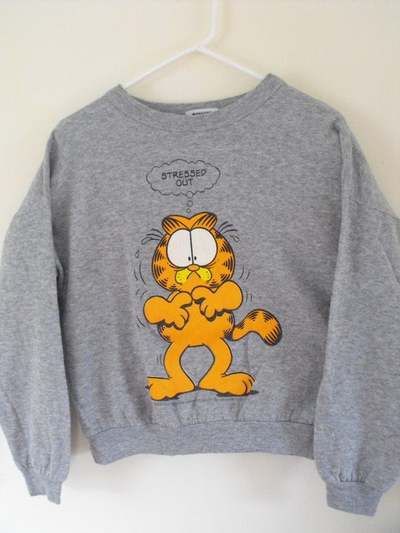 Garfield Gray Sweater Stressed Out