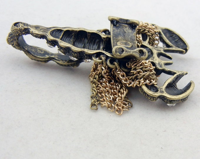 Antique Gold-tone Scorpion Slide Charm-Dimensional