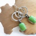 Abstract Silver Gemstone Earrings, Green Gaspeite Charms, Sterling Silver, Wire Wrapped, Rustic Silver Tribal Southwestern Jewelry