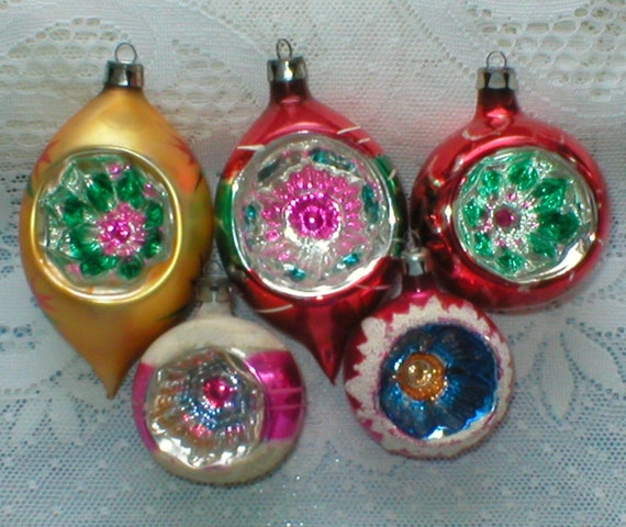 Poland Christmas Ornaments Fancy Indents Lot of 5 Vintage  Etsy
