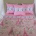 Cute 5 Piece American Girl 18" Doll Bedding Paris Theme 3 Pillows Bedspread Top Sheet