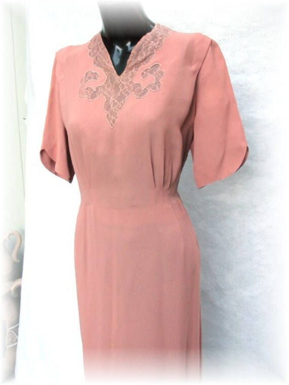 1950s 50s pink dress designer Herbert Levy rayon dress